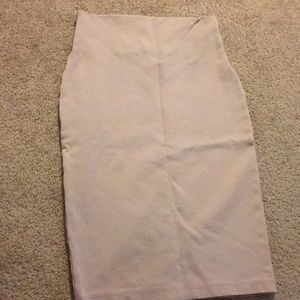 Nude pencil skirt